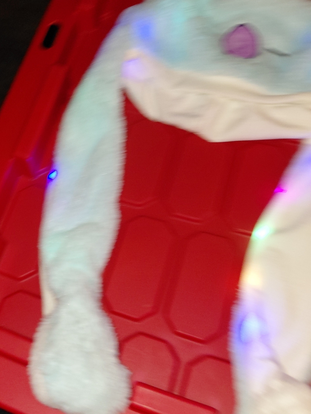 Light-Up Plush Bunny Ear Scarf Hat - Blue
